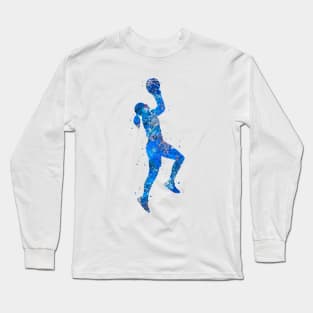 Basketball girl - blue Long Sleeve T-Shirt